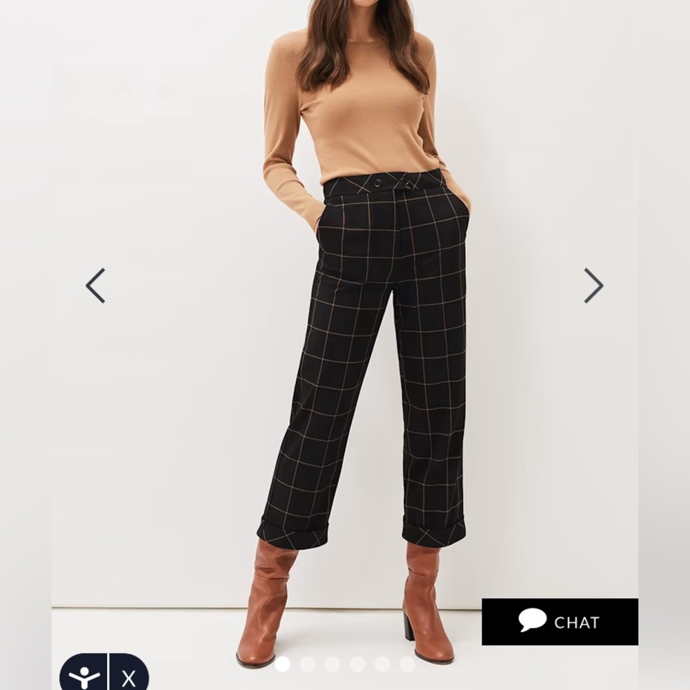 Phase Eight Aston Check Trouser with cuffed hem